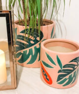 Tropical Palm Print Planters